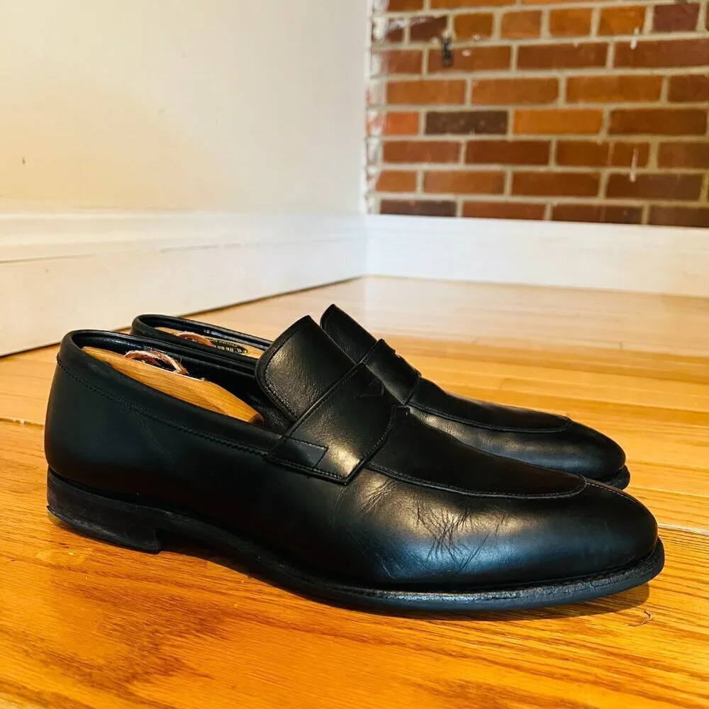 Church's Sears Black Penny Loafers Shoes Mens US 11.5 Includes Shoe Trees
